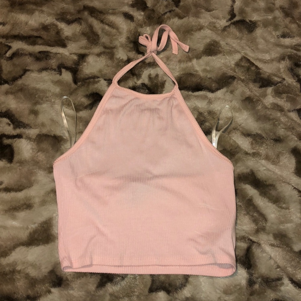 FOREVER 21 baby pink low back halter top